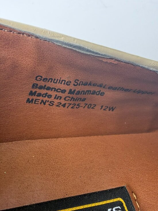 Stacy Adams 24725‑702 Genuine Snake Dress Shoes – Size 12W – Light Brown & Tan main image 5